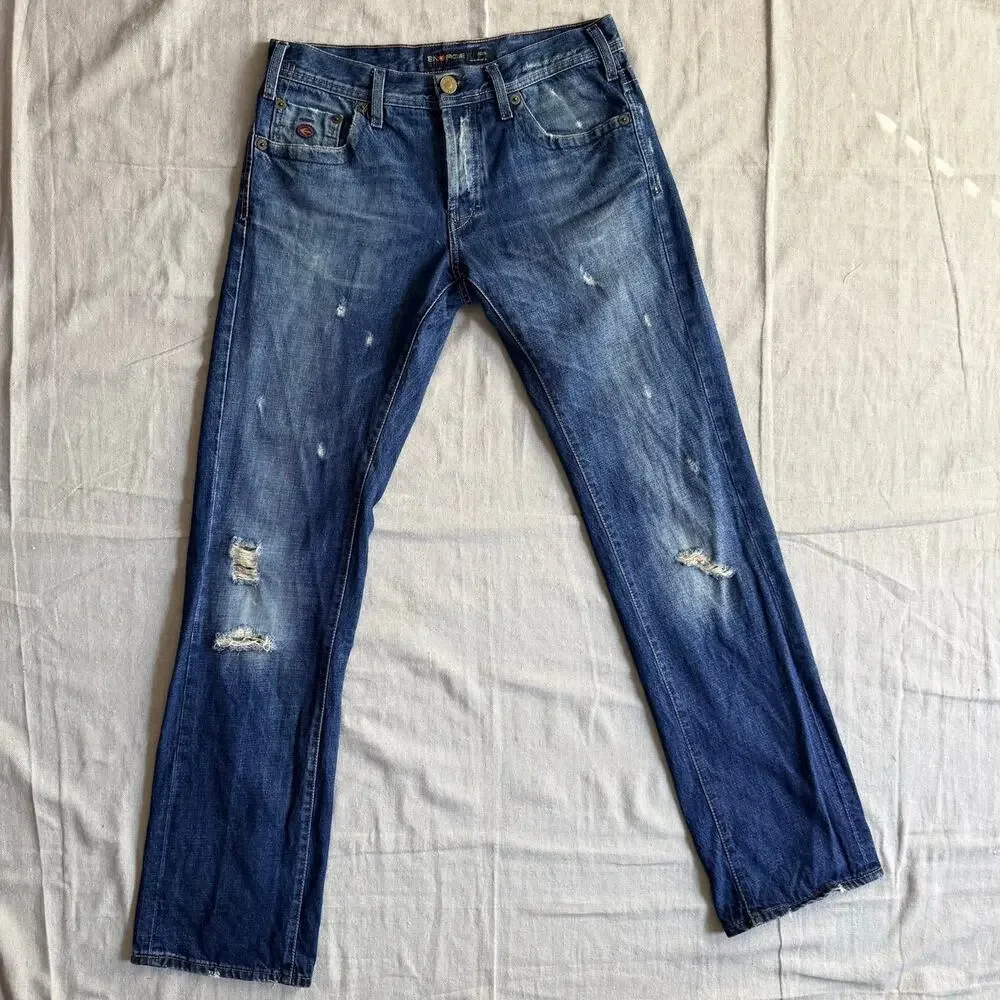 Vintage Energie Jeans Men's 33X34 Justin Distressed Jeans Straight Fit Y2K